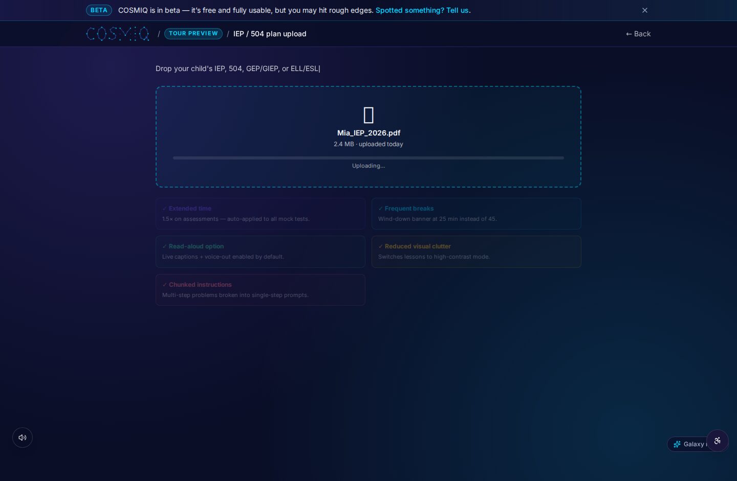 COSMIQ — Demo — USSP intervention plans