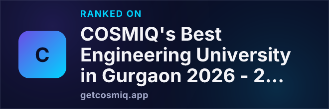 Ranked on COSMIQ's Best Engineering University in Gurgaon 2026 - 2027-25