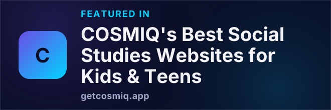 Featured in COSMIQ's Best Social Studies Websites for Kids & Teens