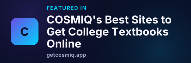 Featured in COSMIQ's Best Sites to Get College Textbooks Online