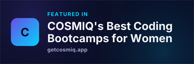 Featured in COSMIQ's Best Coding Bootcamps for Women