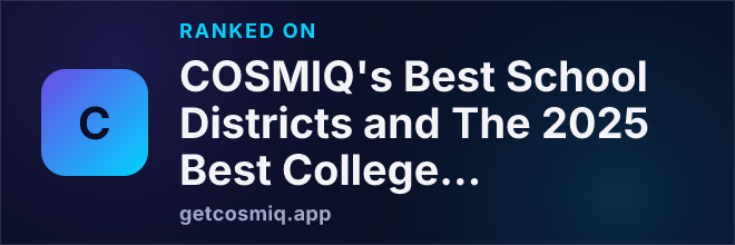 Ranked on COSMIQ's Best School Districts and The 2025 Best Colleges for Future Leaders