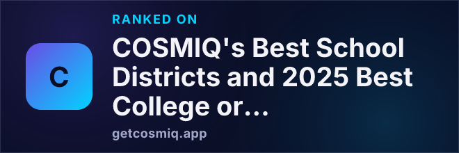 Ranked on COSMIQ's Best School Districts and 2025 Best College or University for Veterans