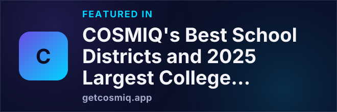 Featured in COSMIQ's Best School Districts and 2025 Largest College or University in the