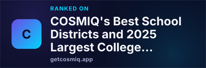 Ranked on COSMIQ's Best School Districts and 2025 Largest College or University in the