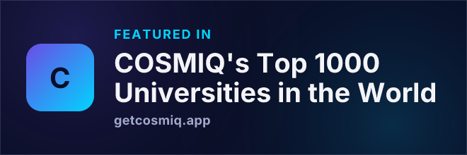 Featured in COSMIQ's Top 1000 Universities in the World