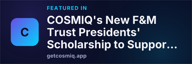 Featured in COSMIQ's New F&M Trust Presidents' Scholarship to Support HCC Students from Washington County and Beyond