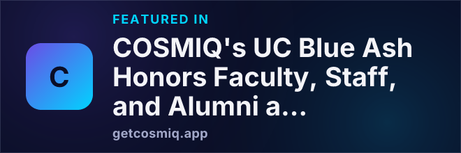 Featured in COSMIQ's UC Blue Ash Honors Faculty, Staff, and Alumni at 2026 Distinguished Awards