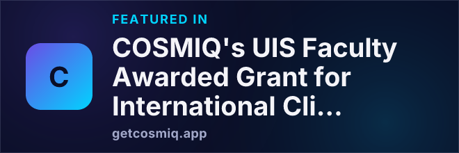 Featured in COSMIQ's UIS Faculty Awarded Grant for International Climate Resilience Research