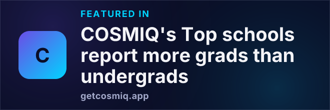 Featured in COSMIQ's Top schools report more grads than undergrads