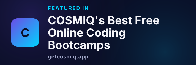 Featured in COSMIQ's Best Free Online Coding Bootcamps