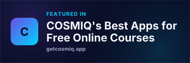 Featured in COSMIQ's Best Apps for Free Online Courses