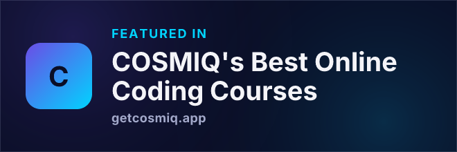 Featured in COSMIQ's Best Online Coding Courses