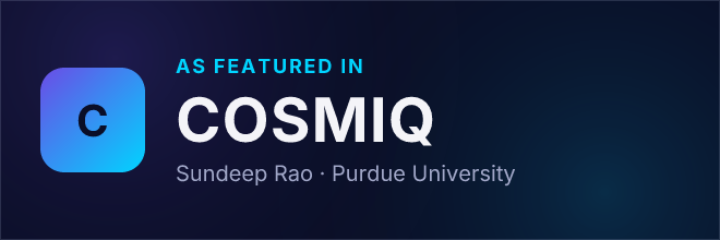 Sundeep Rao — Featured in COSMIQ
